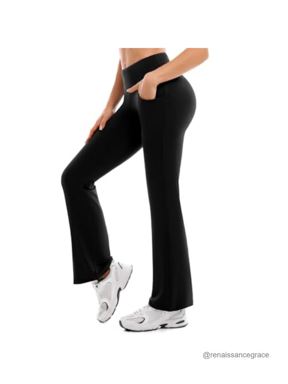 Flare Leggings High Waisted Yoga Pants with Pockets Flared Hem